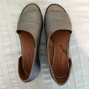 Lucky Brand Women's Metallic Peep Toe Flats